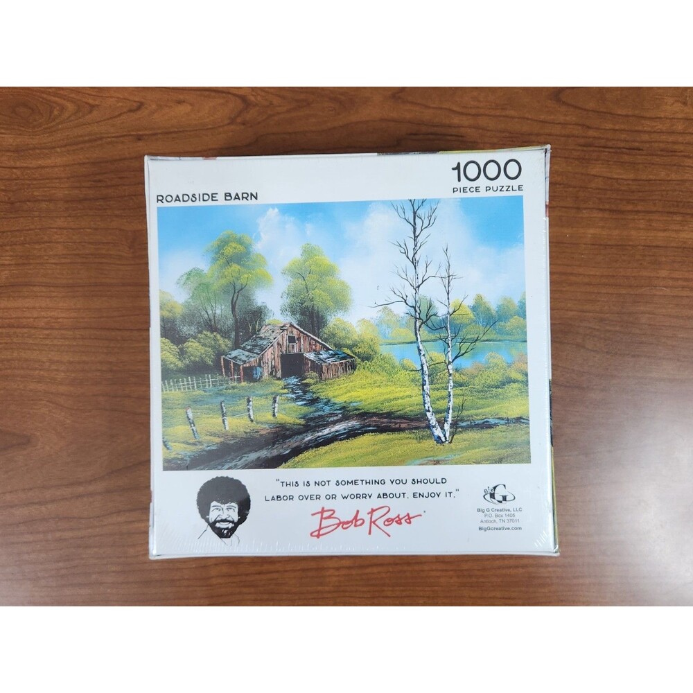 Big G Creative Bob Ross Roadside Barn 1000 Piece Jigsaw Puzzle Brand New